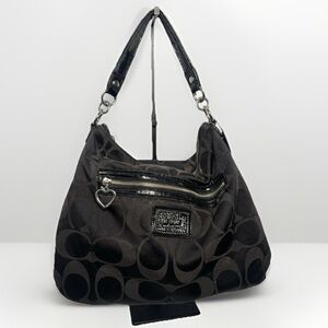 Coach poppy daisy signature canvas hobo bag and matching wallet